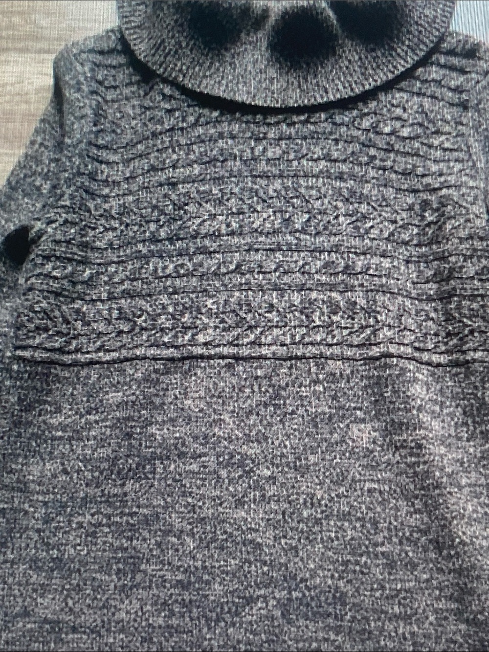 Karen Scott Charcoal Cable Turtleneck Sweater